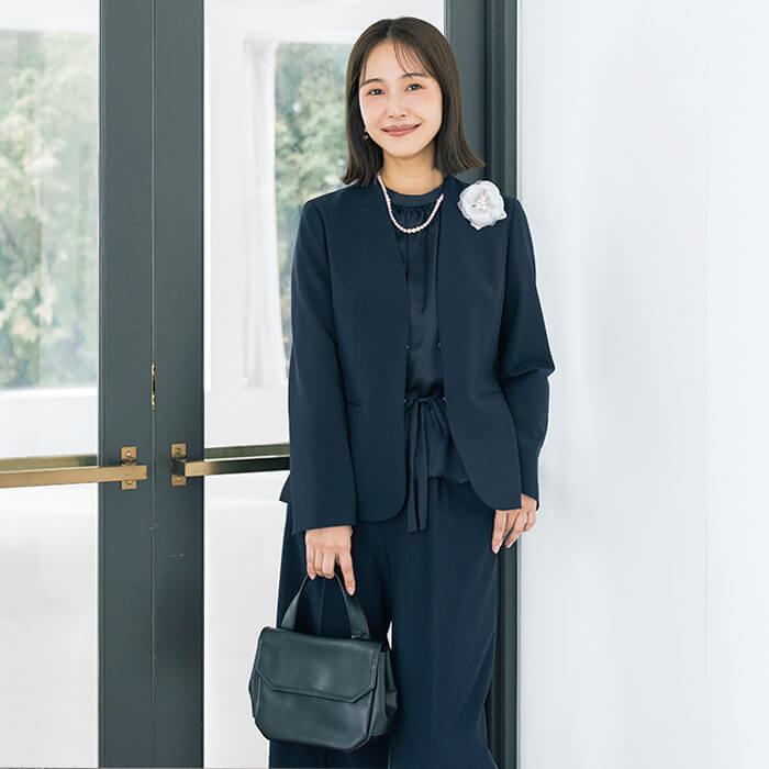 洗える｜大人の頼れるパンツスーツ 19号・ネイビー｜東京ソワール