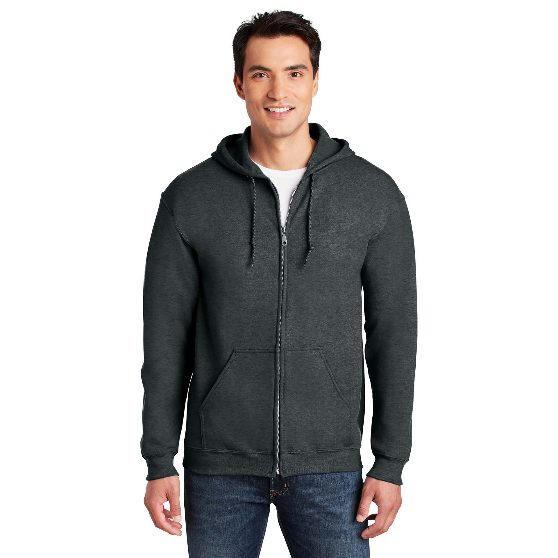 Gildan 18600 Heavy Blend Full-Zip Hooded Sweatshirt - Dark Heather